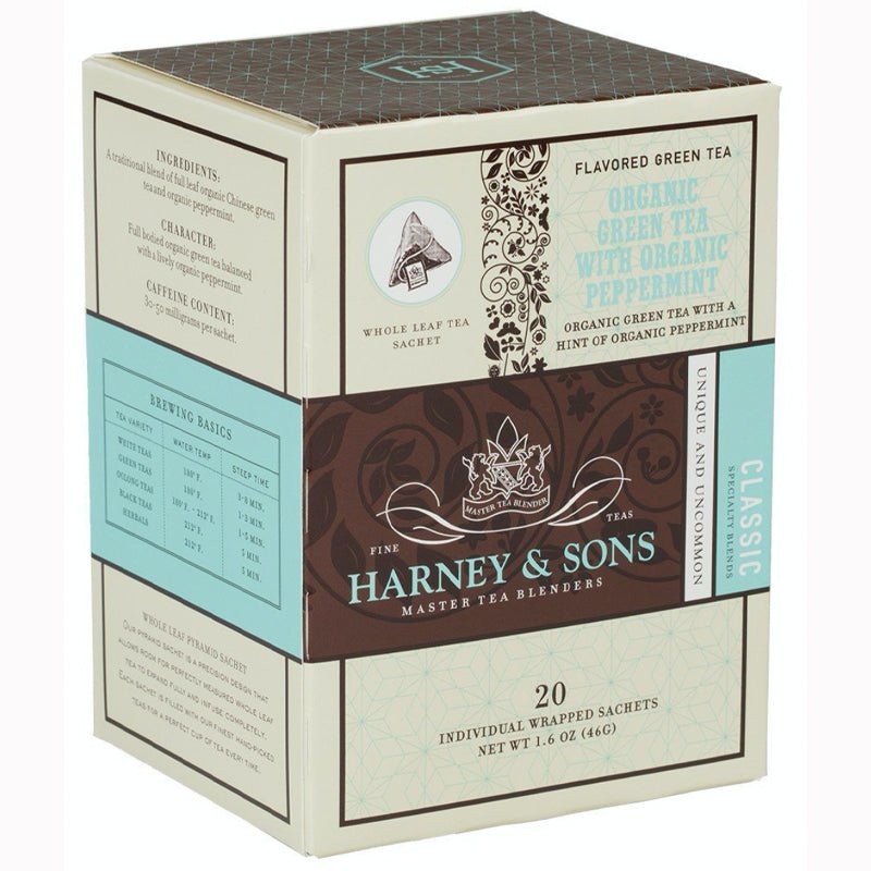 HARNEY & SONS TEA ORGANIC GREEN WITH MINT - 20CT-35538 - Brydens Antigua