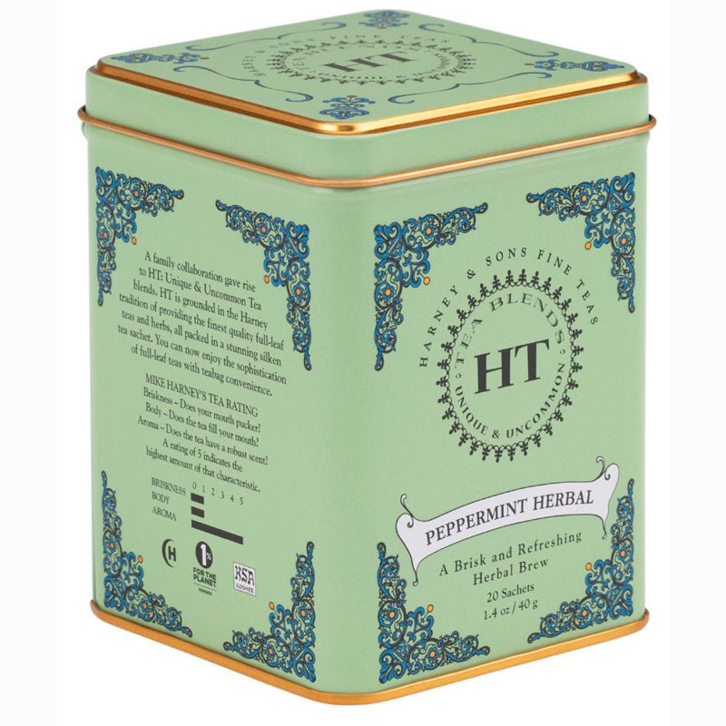 HARNEY & SONS TEA PEPPERMINT HERBAL TINS - 20CT-35402 - Brydens Antigua