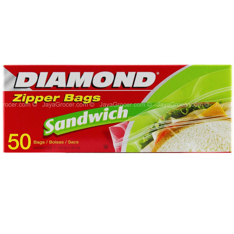 Diamond Zipper Sandwich Bags 50