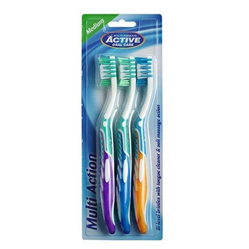 TOOTHBRUSH MULTI ACTION (ACTIVE) - 3PK - Brydens Antigua